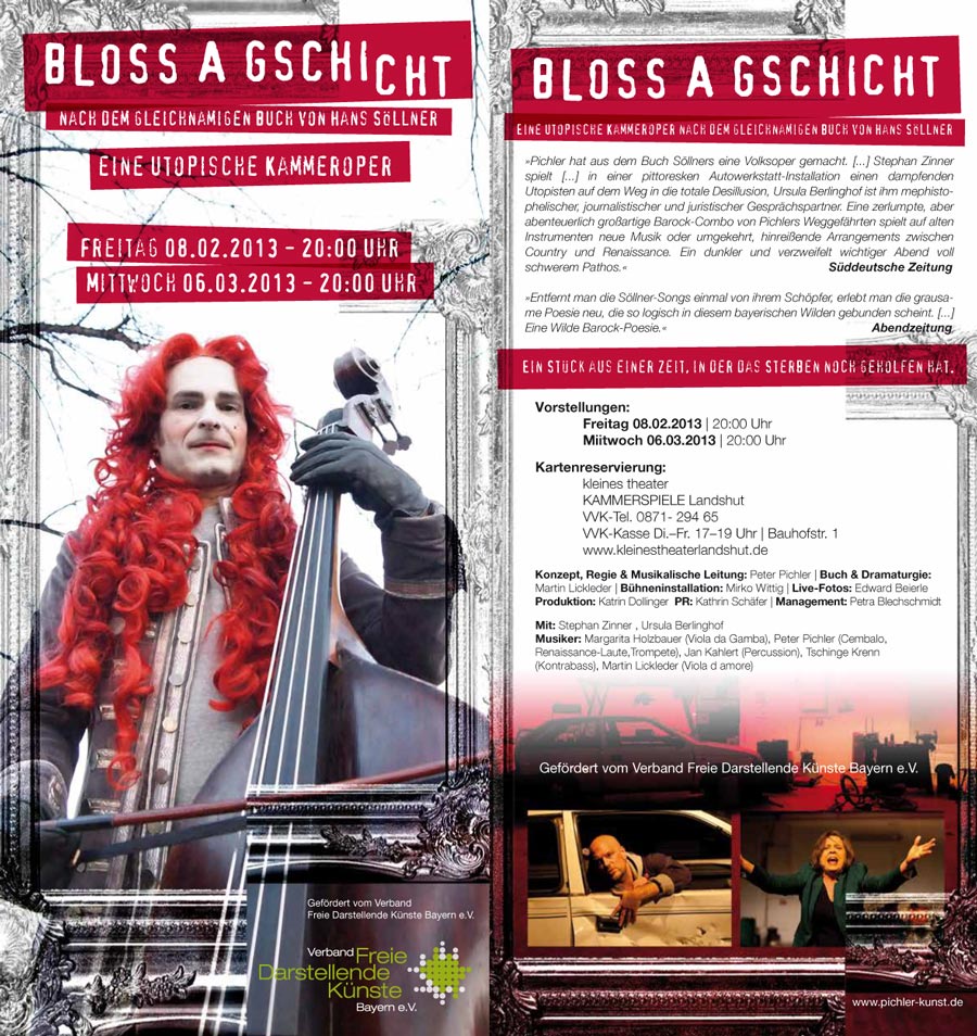 Söllner Volksoper "Bloß A Gschicht" - Neue Aufführungstermine