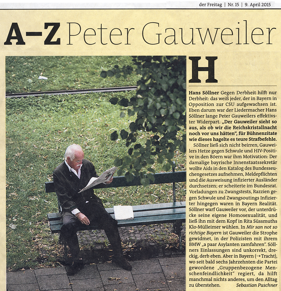 Zum Abschied: A bis Z Peter Gauweiler